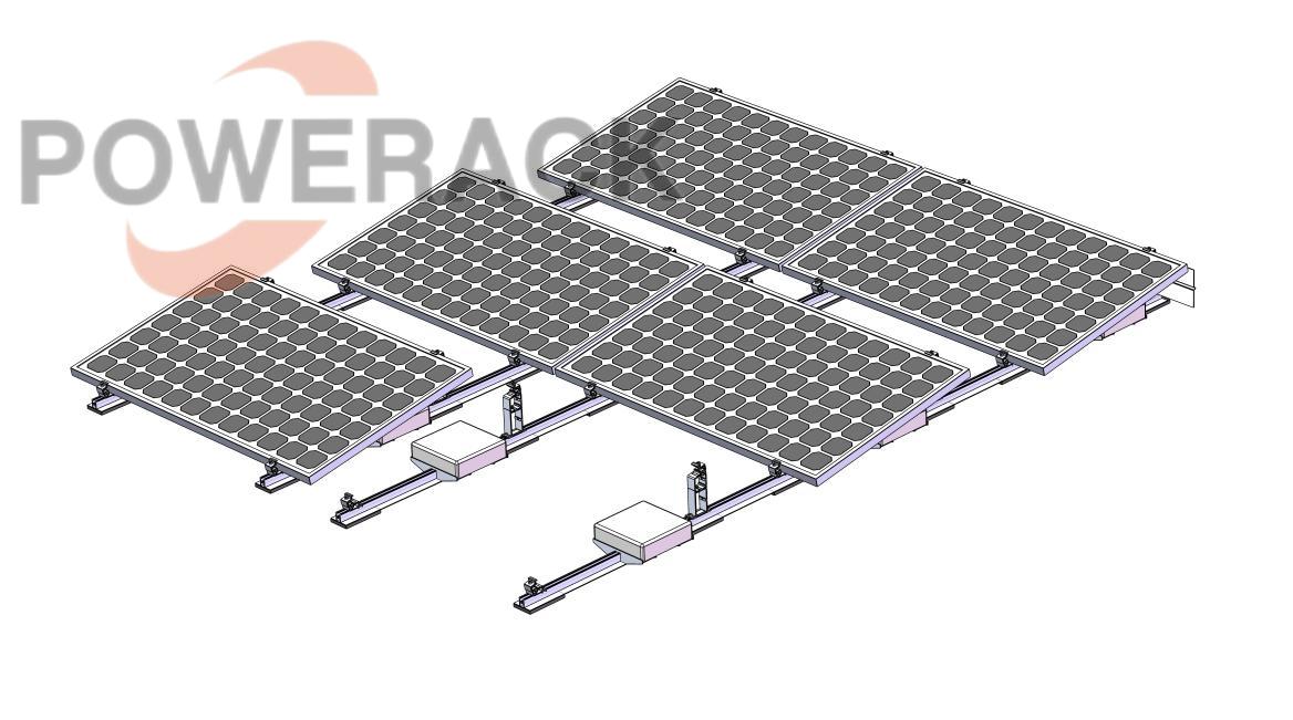 Flat roof ballast racking systems 